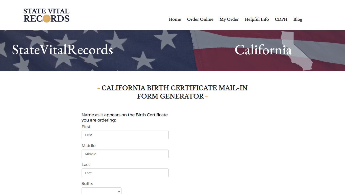 Order California Birth Certificate By Mail | StateVitalRecords.org